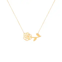 گردنبند طلا گل رز | فروشگاه طلا و جواهر درگونه