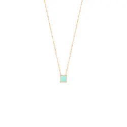 گردنبند طلا مربع نوستالژی | فروشگاه طلا و جواهر درگونه