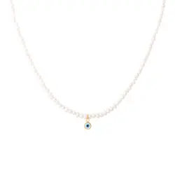 گردنبند طلا مروارید چشم زخم | فروشگاه طلا و جواهر درگونه