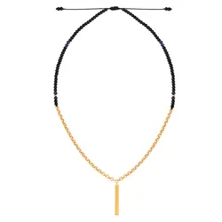 گردنبند طلا مردانه زنجیر رولو و سنگ | فروشگاه طلا و جواهر درگونه