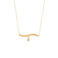 گردنبند طلا منحنی و نگین | فروشگاه طلا و جواهر درگونه