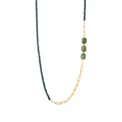 گردنبند طلا و سنگ جاسپر | فروشگاه طلا و جواهر درگونه