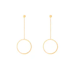 گوشواره طلا آویز حلقه ای | فروشگاه طلا و جواهر درگونه