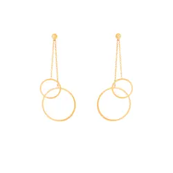 گوشواره طلا آویز حلقه ای | فروشگاه طلا و جواهر درگونه