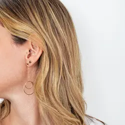 گوشواره طلا آویز حلقه ای | فروشگاه طلا و جواهر درگونه