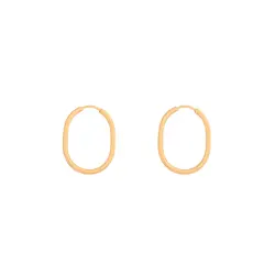 گوشواره طلا حلقه‌ای بیضی | فروشگاه طلا و جواهر درگونه