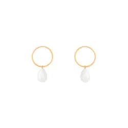 گوشواره طلا دایره مروارید | فروشگاه طلا و جواهر درگونه