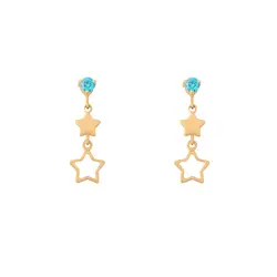 گوشواره طلا دو ستاره | فروشگاه طلا و جواهر درگونه