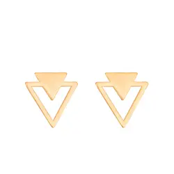 گوشواره طلا میخی مثلث توخالی | فروشگاه طلا و جواهر درگونه