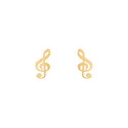 گوشواره طلا میخی نت موزیک | فروشگاه طلا و جواهر درگونه