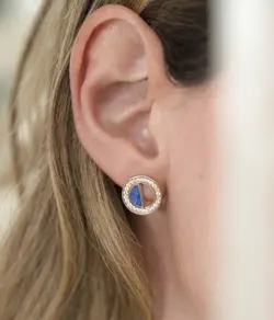 گوشواره طلا میناکاری لیلی | فروشگاه طلا و جواهر درگونه