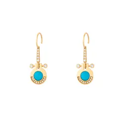 گوشواره طلا هرا آبی | فروشگاه طلا و جواهر درگونه