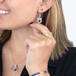 گوشواره طلا هرا سورمه‌ای | فروشگاه طلا و جواهر درگونه