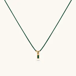 گردنبند طلا نخی مینی پلِیت سبز | فروشگاه طلا و جواهر درگونه