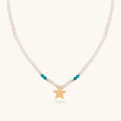 گردنبند طلا سنگی ستاره | فروشگاه طلا و جواهر درگونه