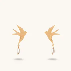 گوشواره طلا پرستو | فروشگاه طلا و جواهر درگونه