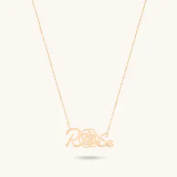 گردنبند طلا اسم رز | فروشگاه طلا و جواهر درگونه