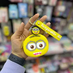 جاکلیدی و کیف هندزفری سیلیکونی مینیون