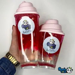 اسلایم شیک صورتی اکلیل برف طلایی