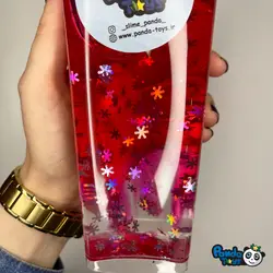 اسلایم شیک صورتی اکلیل برف نقره ای