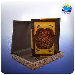 قرآن رحلی گلاسه جعبه دار چرم طبیعی (كد ch32)