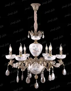 برنز آرامیس 6 شعله سرامیکی ستون لامپا,شاخه ای