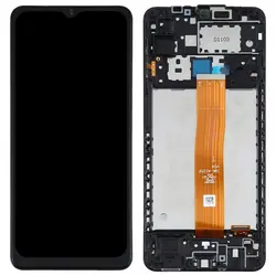 -A125-LCD A127-A12 تاچ ال سی دی اصلی با فریم سامسونگ-service pack شرکتی