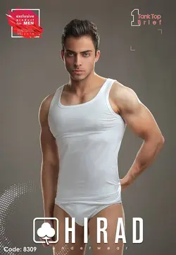 ست شورت و زیر پوش رکابی اسلیپ مردانه هیراد 8309 کتان 95%