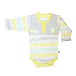 زیردکمه بادی آستین بلند به آوران طرح فیل Behavaran سایز نوزادی تا سه سال