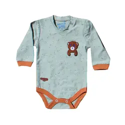 زیردکمه بادی آستین بلند به آوران طرح فندی Behavaran سایز نوزادی تا سه سال