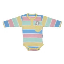 زیردکمه بادی آستین بلند به آوران طرح زرافه Behavaran سایز نوزادی تا سه سال