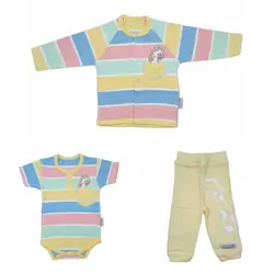 سه تیکه نوزادی به آوران طرح زرافه سایز نوزادی تا ۹ماه