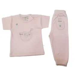 بلوز آستین کوتاه با شلوار جونیورز طرح خرس سایز یکسال تا سه سال