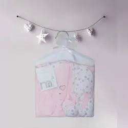 ست بیمارستانی نوزاد طرح قلب صورتی ۷تیکه برند مادرکر mothercare