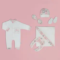 ست بیمارستانی نوزاد طرح پرنده ۷تیکه برند مادرکر mothercare