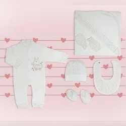 ست بیمارستانی نوزاد طرح کالسکه خرگوش ۷تیکه برند مادرکر mothercare