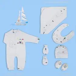 ست بیمارستانی نوزاد طرح کشتی بالن ۷تیکه برند مادرکر mothercare