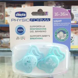 پستانک چیکو ارتدنسی شبرنگی ۲عددی سایز 16_36m فیزیو فورما chicco طرح play with me