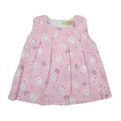 پیراهن دخترانه نوزادی طرح خرگوش مناسب ۶ماه تا ۳ سال