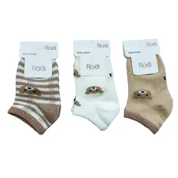 جوراب نخی طرح خرس فیلاردی نوزادی یکسال دوسال سه سال چهارسال