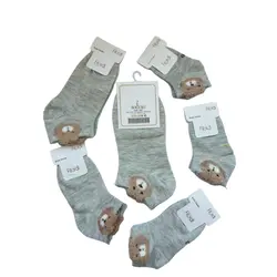 جوراب مادر و فرزندی نوزادی تا ۴سال نخی خرس طوسی