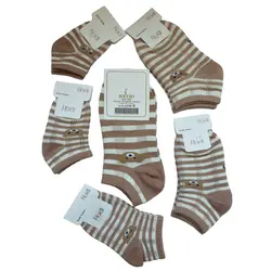 جوراب مادر و فرزندی نوزادی تا ۴سال نخی خرس کرم راه راه