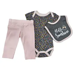 سه تیکه زیردکمه شلوار پیشبند سایز نوزادی تا یکسال