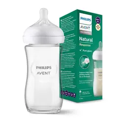 شیشه شیر پیرکس ریسپانس اونت ظرفیت 240 میلی لیتر فیلیپس نچرال avent philips کد 780231