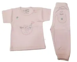 ست دوتیکه تیشرت و شلوار جونیورز طرح خرس سایز نوزادی تا سه سال