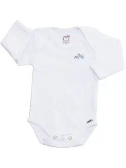 زیردکمه آستین بلند آدمک طرح خورشید سفید سایز نوزادی تا 3 سال