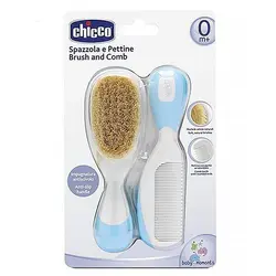 ست برس و شانه نوزاد چیکو اورجینال رنگ آبی