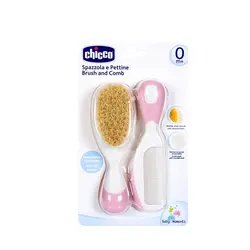 ست برس و شانه نوزاد چیکو اورجینال رنگ صورتی