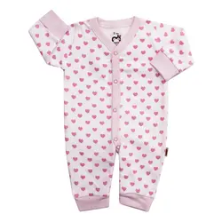 سرهمی مچدار نوزادی آدمک مدل قلب صورتی سایز نوزادی تا 9ماه