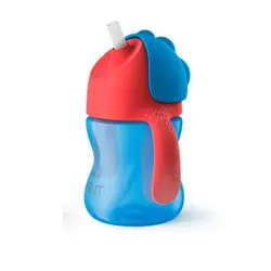 لیوان نی دار مدرن دسته دار اونت 200ml avent آبی